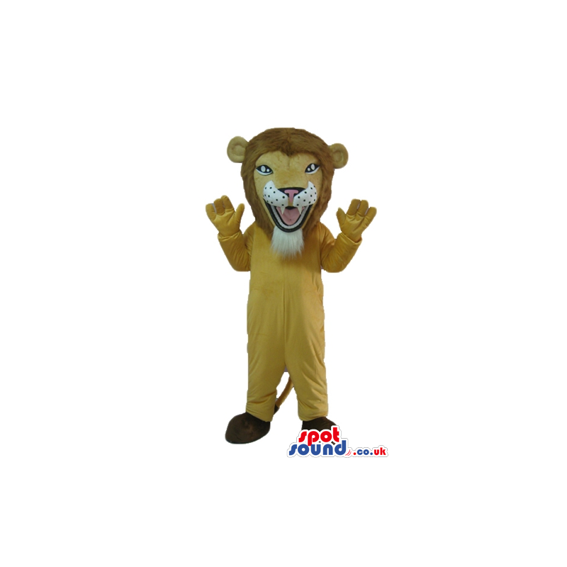 Fierceful lion with open mouth and sharp teeth - Custom Mascots