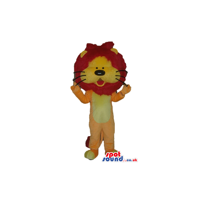 Orange lion with yellow belly and lots of red hair - Custom
