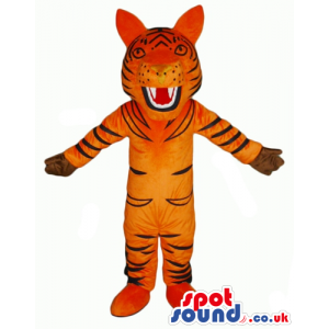 Fierceful tiger with an open mouth and sharp teeth - Custom