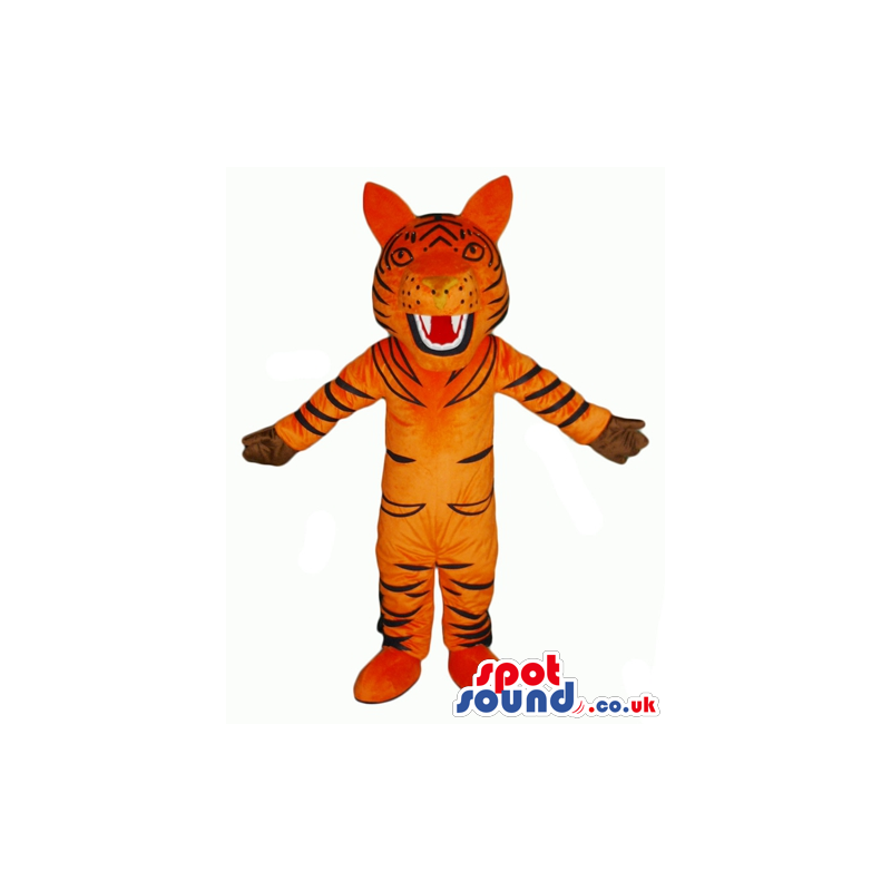 Fierceful tiger with an open mouth and sharp teeth - Custom