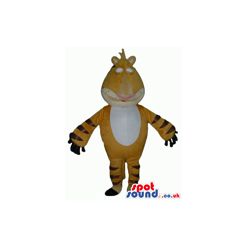 Mascot costume of a tiger with a white belly - Custom Mascots