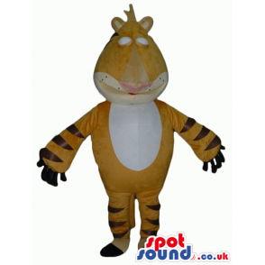 Mascot costume of a tiger with a white belly - Custom Mascots