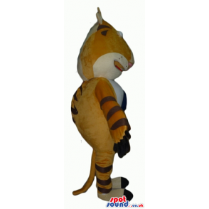 Mascot costume of a tiger with a white belly - Custom Mascots