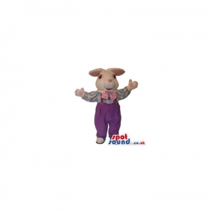 SPOTSOUND UK Mascot of the day : White Rabbit Mascot With Bent Ears Wearing Purple Overalls. Discover our #spotsound #uk #mascots and all other Rabbit mascoton our webiste : https://bit.ly/3sKy4o2065. #mascot #costume #party #marketing #events #mascots https://www.spotsound.co.uk/rabbit-mascot/4520-white-rabbthe-mascot-with-bent-ears-wearing-purple-overalls.html
