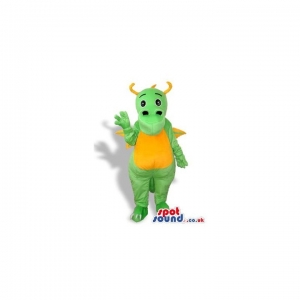 SPOTSOUND UK Mascot of the day : Cute Green Dragon Mascot With A Yellow Belly And Horns. Discover our #spotsound #uk #mascots and all other Dragon mascoton our webiste : https://bit.ly/3sKy4o2062. #mascot #costume #party #marketing #events #mascots https://www.spotsound.co.uk/dragon-mascot/4517-cute-green-dragon-mascot-with-a-yellow-belly-and-horns.html