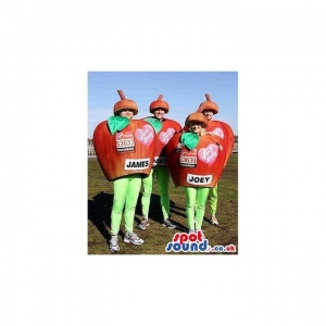 SPOTSOUND UK Mascot of the day : Four Red Apple Group Mascots Or Costumes With Text And Logos. Discover our #spotsound #uk #mascots and all other Fruit mascoton our webiste : https://bit.ly/3sKy4o1580. #mascot #costume #party #marketing #events #mascots https://www.spotsound.co.uk/fruit-mascot/3960-four-red-apple-group-mascots-or-costumes-with-text-and-logos.html