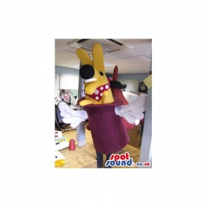 SPOTSOUND UK Mascot of the day : Huge Yellow Rabbit In A Top Hat Mascot With Big Black Nose. Discover our #spotsound #uk #mascots and all other Rabbit mascoton our webiste : https://bit.ly/3sKy4o1591. #mascot #costume #party #marketing #events #mascots https://www.spotsound.co.uk/rabbit-mascot/3973-huge-yellow-rabbit-in-a-top-hat-mascot-with-big-black-nose.html