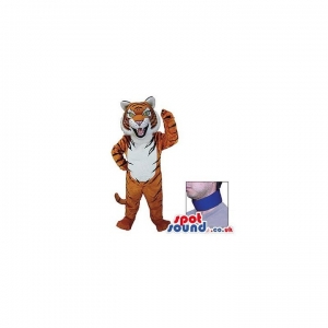 SPOTSOUND UK Mascot of the day : Blue Neck Band For Orange Tiger Animal Plush Mascot. Discover our #spotsound #uk #mascots and all other Tiger mascotson our webiste : https://bit.ly/3sKy4o1667. #mascot #costume #party #marketing #events #mascots https://www.spotsound.co.uk/tiger-mascots/4055-blue-neck-band-for-orange-tiger-animal-plush-mascot.html