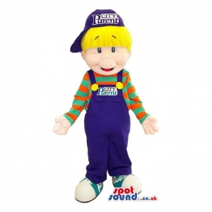 SPOTSOUND UK Mascot of the day : Blond Boy Funny Mascot Wearing Blue Overalls And A Striped Shirt. Discover our #spotsound #uk #mascots and all other Human Mascotson our webiste : https://bit.ly/3sKy4o1433. #mascot #costume #party #marketing #events #ma... https://www.spotsound.co.uk/human-mascots/3792-blond-boy-funny-mascot-wearing-blue-overalls-and-a-striped-shirt.html